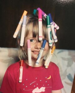 Marney Child With Markers in Hair