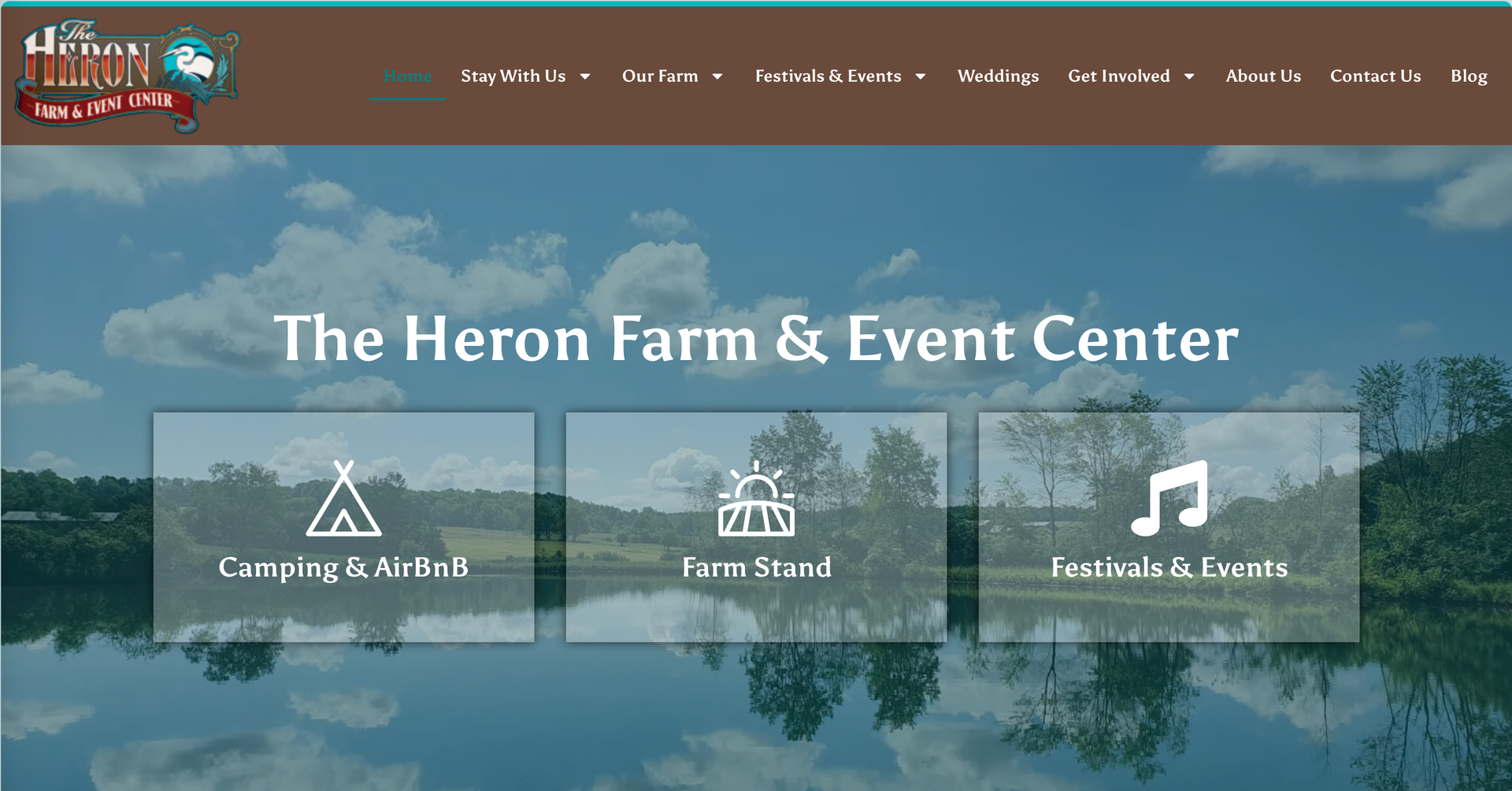The Heron Website, another design by Great Things LLC