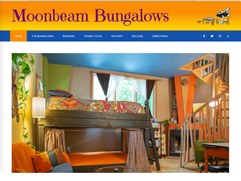 Moonbeam Bungalows Airbnb Website